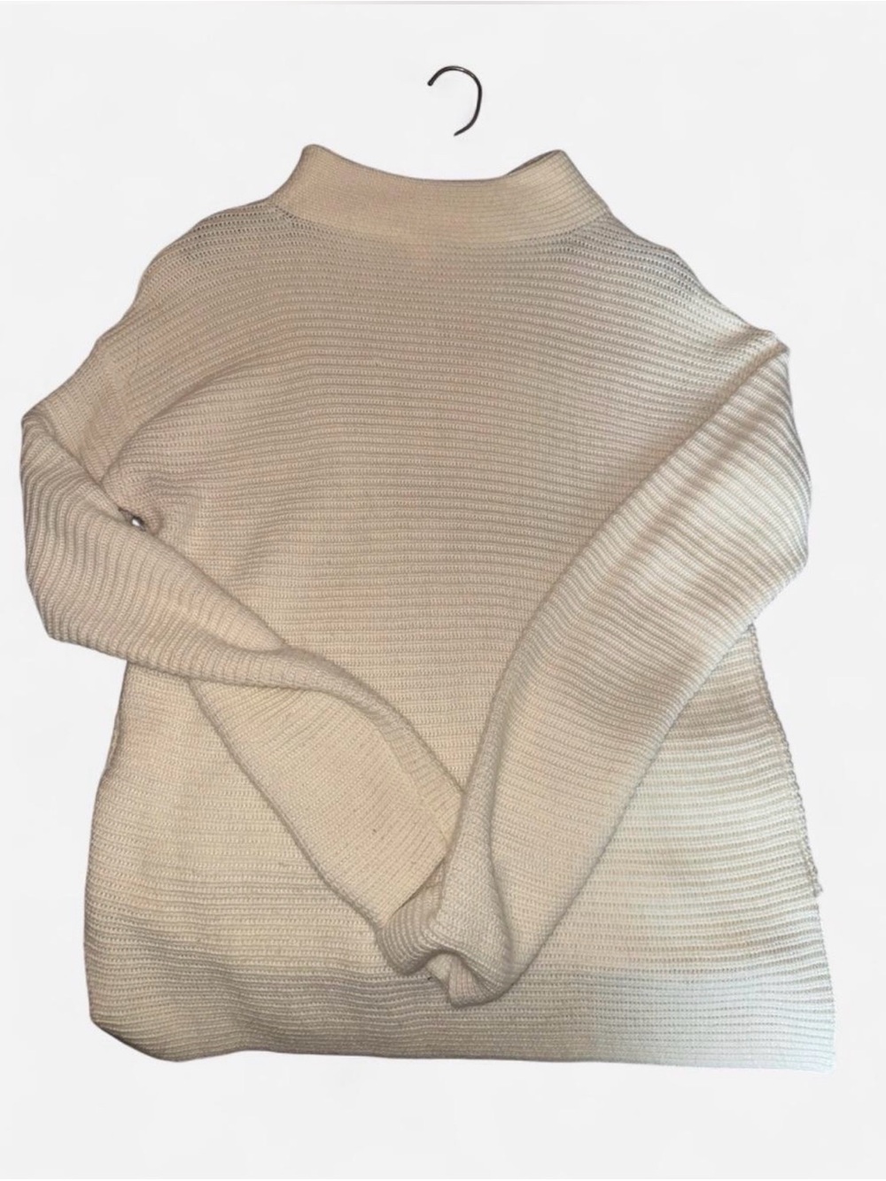 Westbound Cream Ribbed mock Neck Sweater - Picture 3 of 4